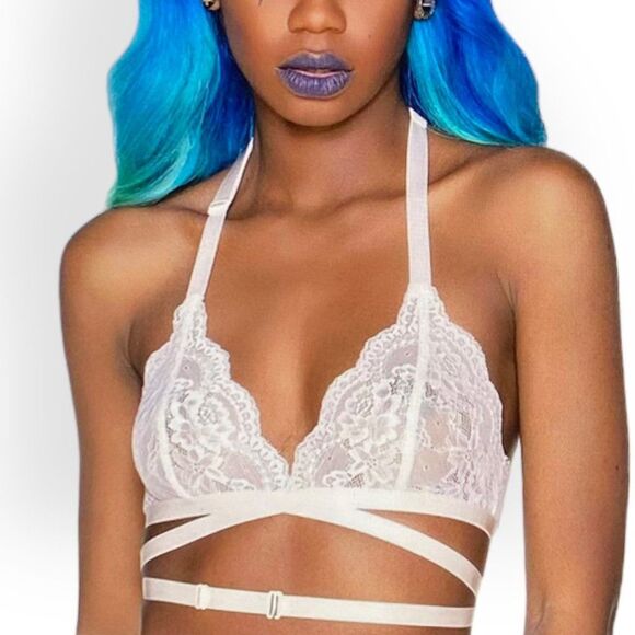 Blush Bra Multi Waist Wrap Frilly Lace Bralette by KILLSTAR NEW - Picture 2 of 4